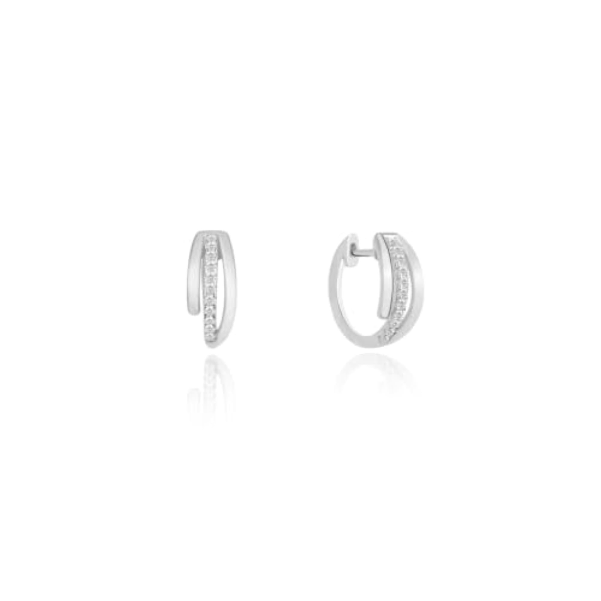Women's Dazzling Dancefloor 925 Sterling Silver Earrings, Rhodium Plated